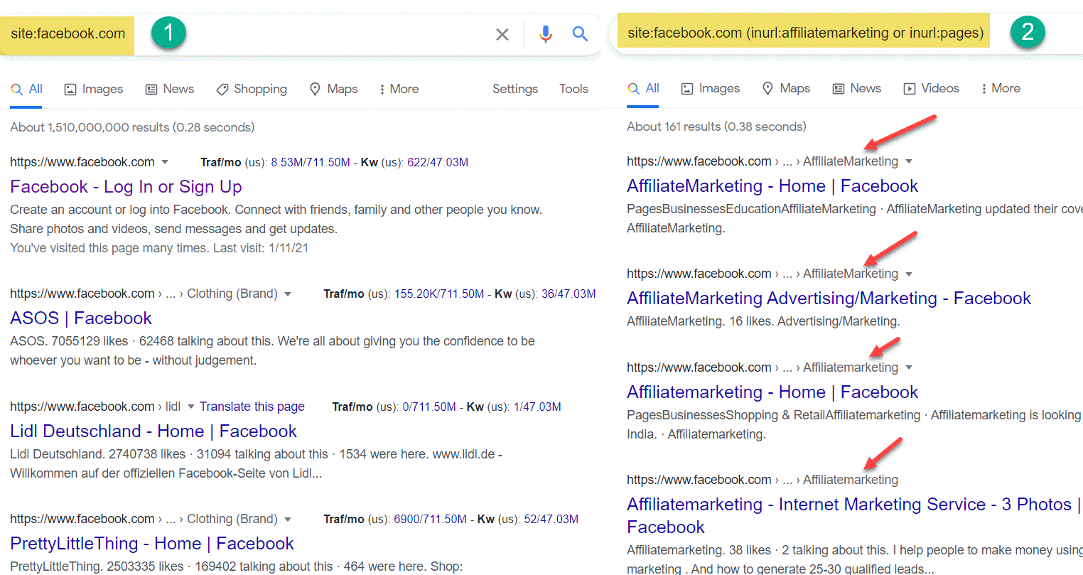 google site search using inurl