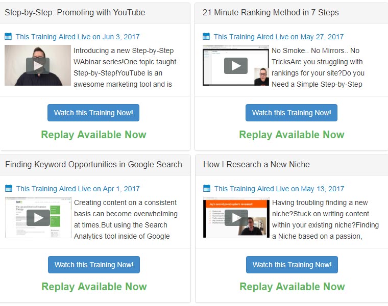 wealthy affiliate review live training