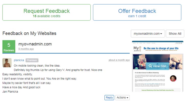 wealthy affiliate review site feedback