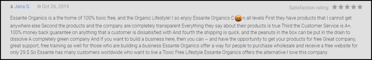 is essante organics a scam