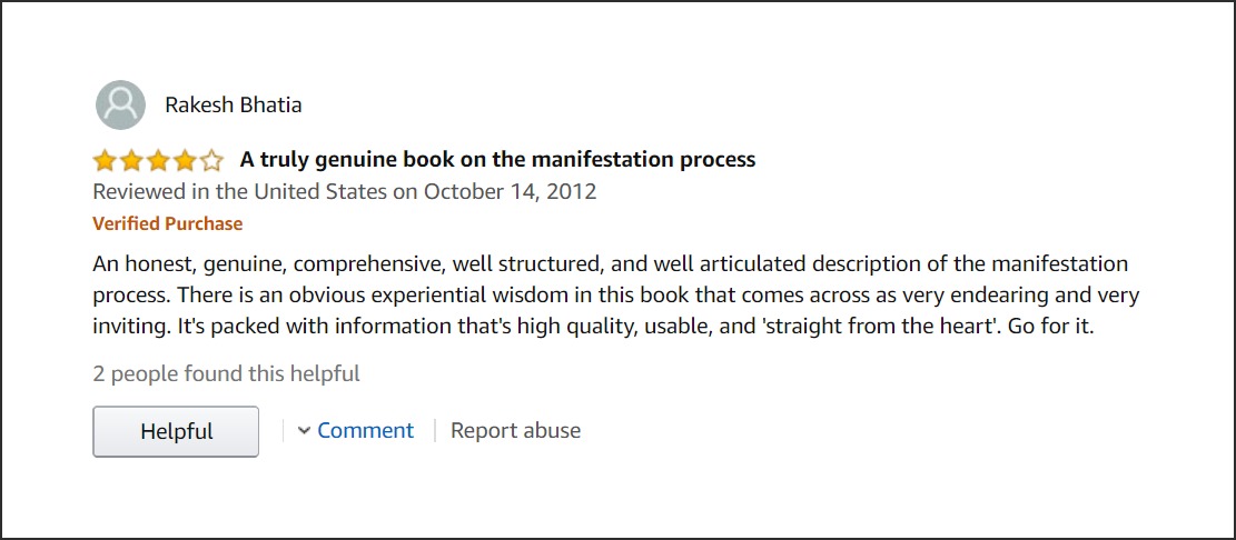 A truly genuine book on the manifestation process