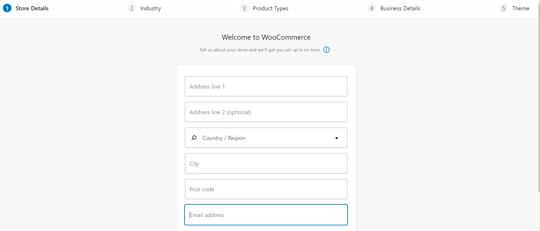 Woocommerce configuration