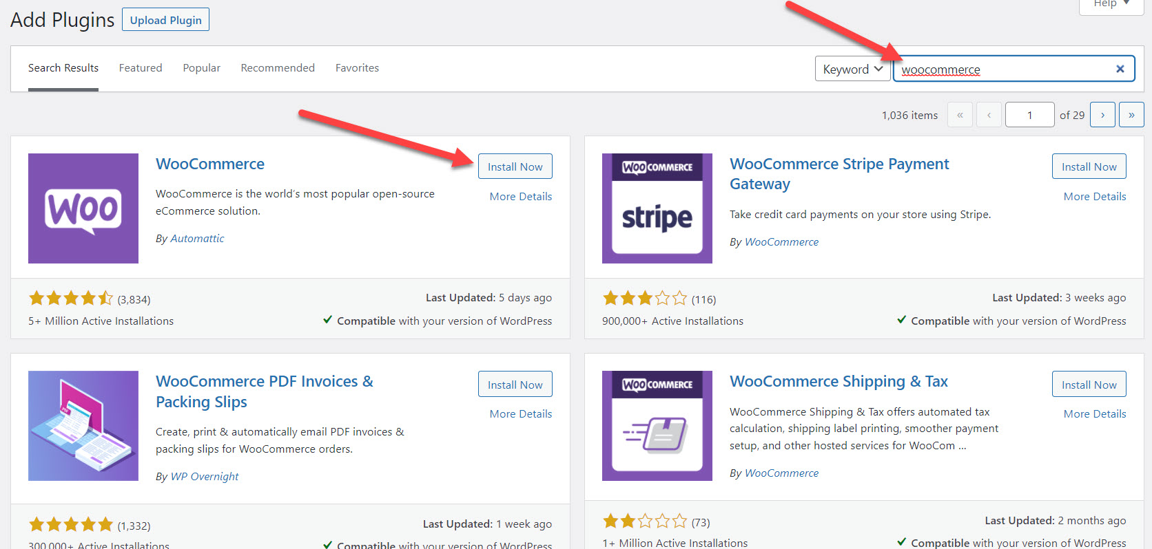 installing woocommerce