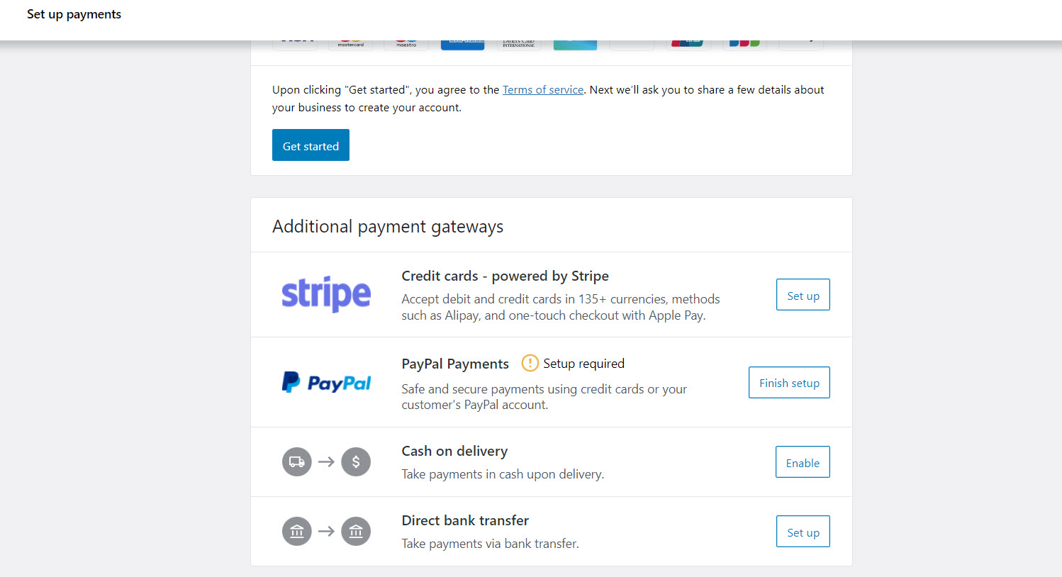 woocommerce payment methods and gateways