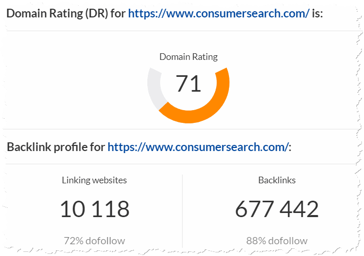 consumer search domain authority and backlinks