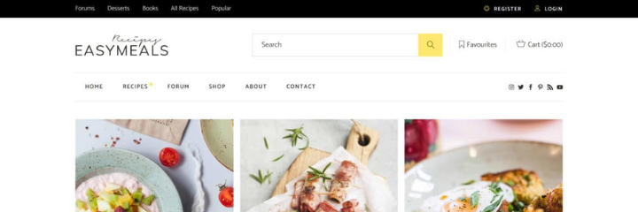 EasyMeals Food Blog WordPress Theme