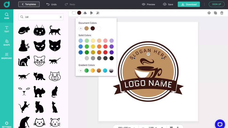 DesignEvo Logo Maker customization