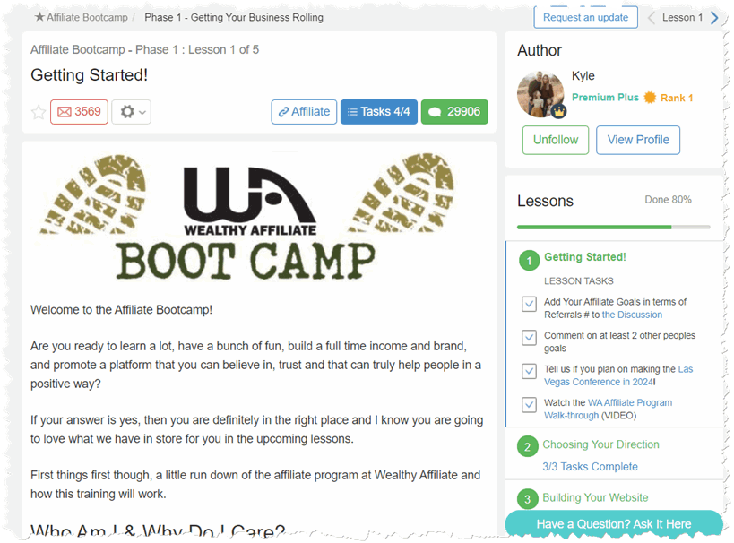 The Affiliate Bootcamp course
